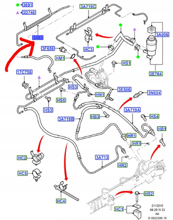 PRZEWÓD WSPOMAGANIA FORD FOCUS Mk1 1998-05 _ 1102493  _ 98AG-3493-AG 