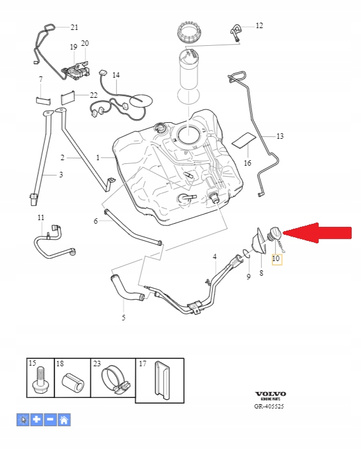 KOREK WLEWU PALIWA BENZYNA VOLO S40 C70 C30 V50 OE 30742325
