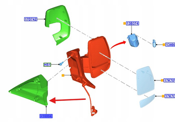 LISTWA TRÓJKĄT LUSTERKA LEWA TRANSIT CUSTOM 2123079 _ BK21-V16003-AF5JA6