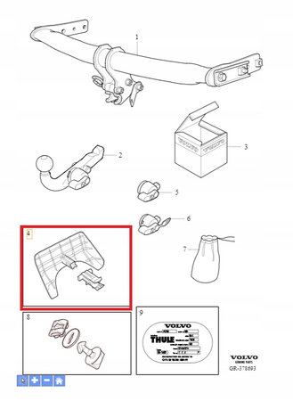 ZAŚLEPKA HAKA ODPINANY ZDERZAKA TYŁ VOLVO XC60 2009- R-DESIGN OE 31338991