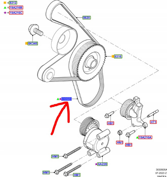 PASEK KLINOWY FORD FOCUS Mk2 1.8 DURATEC _ 1301909 _ 3M5Q-6D314-CA