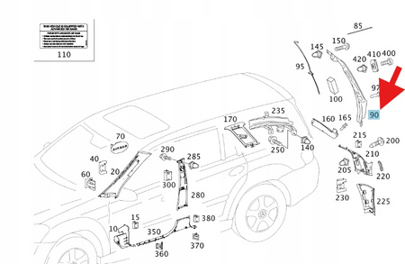 LEWA TYLNA OSŁONA NAKŁADKA BAGAŻNIKA MERCEDES GL W164 OE A16469003279051