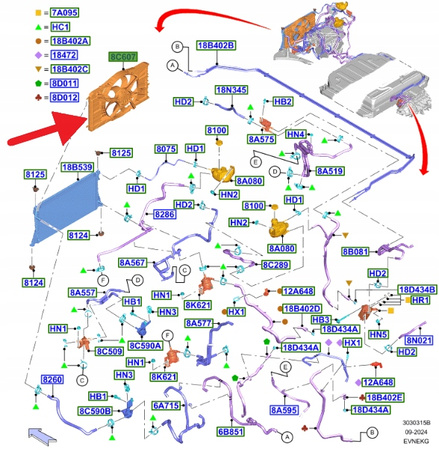 WENTYLATOR CHŁODNICY FORD MUSTANG MACH-E 2021- 2476793 _ LJ93-8C607-AB