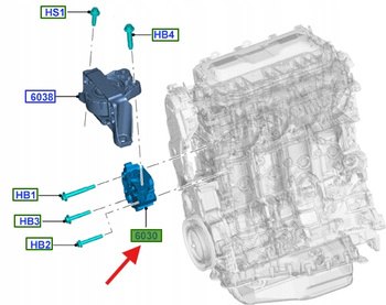 WSPORNIK ŁAPA SILNIKA FORD OE KUGA FOCUS MONDEO 1681062 _ AV61-6030-BC