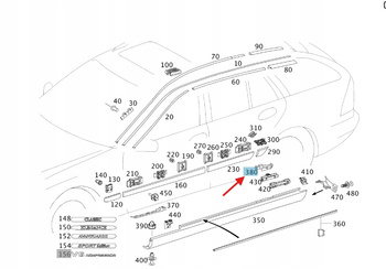 USZCZELKA PROGU LEWY TYŁ MERCEDES C klasa W203 OE A2036980798