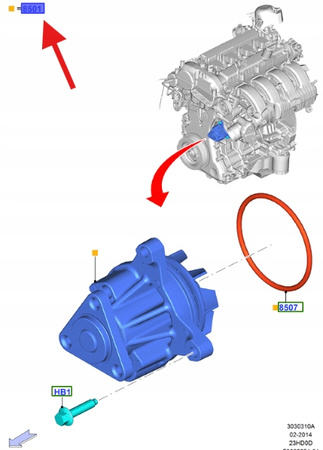 POMPA WODY 2.3 EB FORD MUSTANG MK6 2015- OE 2361109 _ EJ7E-8501-DD
