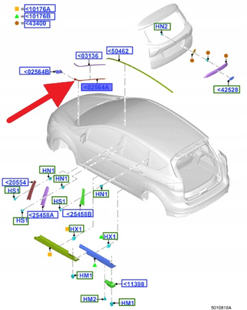 PRAWA LISTWA USTALACZ SZYBY PRZÓD FORD C-MAX 2010- 1689675 _ AM51-R03178-AB