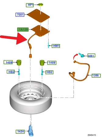 MOCOWANIE KOŁA ZAPASOWEGO CONNECT MK2 2013- OE 2617648 _ DV61-1K353-AD