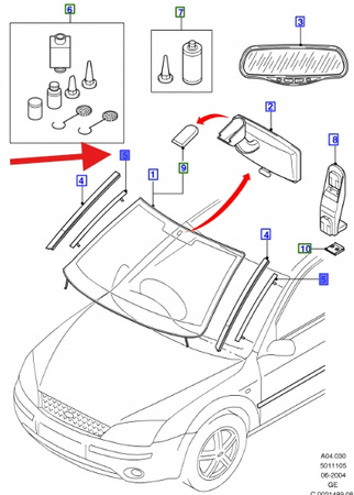 LISTWA SZYBY PRZEDNIEJ PRAWA MONDEO 2003- 2007 OE 1305442 _ 1S71-7B571-BH