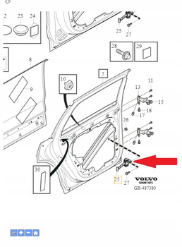 Ogranicznik drzwi Volvo XC90 (16-) OE 31395137