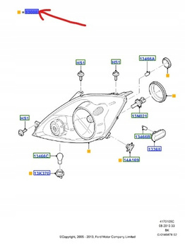 REFLEKTOR LEWY PRZÓD ANGLIK FORD FIESTA Mk6 05-08_1415701_6S61-13W030-DD