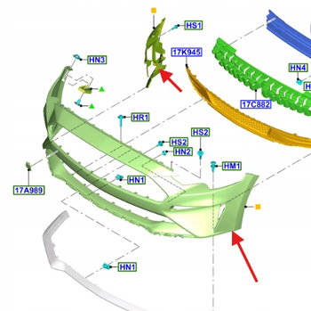 ZDERZAK PRZÓD FORD MUSTANG Mk6 2017- OE 2281717 _ JR3B-17C831-FCPRAA