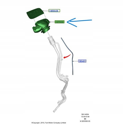 Obudowa wlewu paliwa - Ford Focus Mk3/Mk4 _ 1768207 _ BM51-A27936-AG