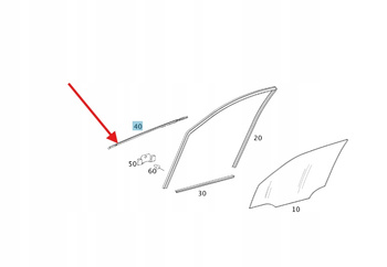LISTWA DRZWI CHROM PRAWY PRZÓD MERCEDES B klasa W245 OE A1697200424