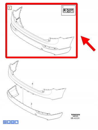 ZDERZAK TYŁ VOLVO XC90 2016-2019 OEM/OE 39799226