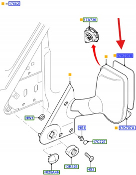 WKŁAD LUSTERKA PRAWA STRONA TRANSIT 2000-14 4059964 _ YC15-17K740-AA