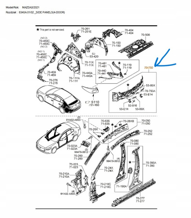 Belka tylna - Mazda 3 BP Sedan_BCYM7075Z