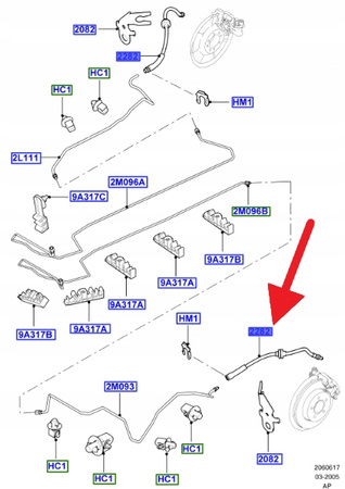 PRZEWÓD HAMULCOWY TYŁ FORD FOCUS KOMBI 2004- OE 1404793 _ 3M51-2282-DE