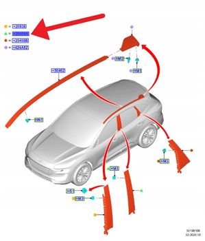 LISTWA DRZWI LEWY TYŁ FORD KUGA 2020- 2427077 _ LJ6B-S254A41-AB59B8