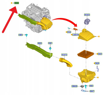 OBUDOWA FILTRA POWIETRZA 2.0L D FORD FOCUS KUGA 20- 2526895 _ JX61-9600-AB