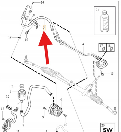 PRZEWÓD WSPOMAGANIA KIEROWNICY VOLVO S80 V70 2008- XC60 XC70 OE 31302069