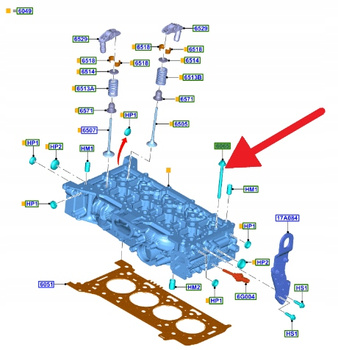 ŚRUBA GŁOWICY CYLINDRÓW 2.0 ECOBLUE FOCUS 2018- OE 2080936 _ GK2Q-6065-FA