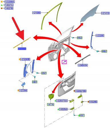 USZCZELKA SZYBY DRZWI PRAWY PRZÓD RANGER 2022- 2620684 _ N1WB-E21452-BD
