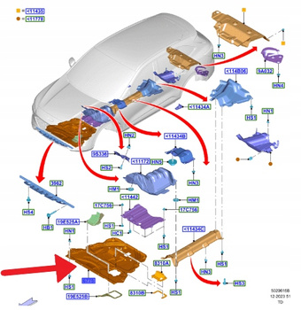 PŁYTA OSŁONA POD SILNIK 2.5L HYBRYDA KUGA 2024- 2724802 _ LX6B-6B629-GG