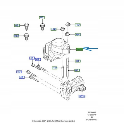 Wspornik silnika - Ford Fiesta Mk6/7 Fusion Mk1_1334235_5S61-6F012-BA