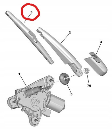 Pióro wycieraczki tylnej Citroen C3 Aircross YQ00056480