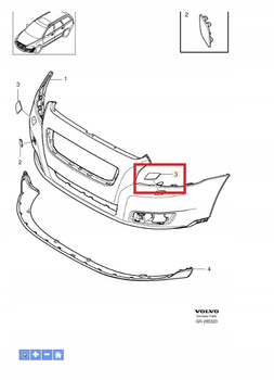 ZAŚLEPKA SPRYSKIWACZA REFLEKTORA LEWA VOLVO S40 V50 08- OE 39886377
