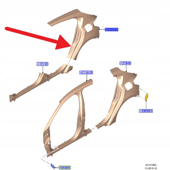 BŁOTNIK LEWY TYŁ FORD FOCUS HATCHBACK 2018- 2206863 _ JX7B-A278A93-AA