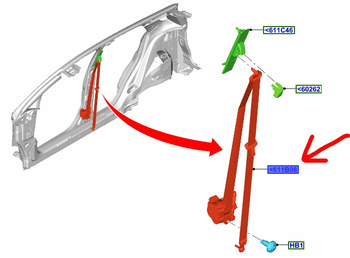 PAS BEZPIECZEŃSTWA PRZÓD LH FORD ECOSPORT 17- _ 2390204 _ CN15-A61295-HB3JA6