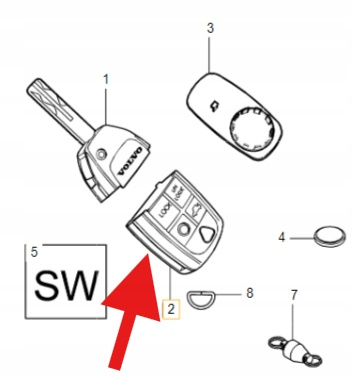 KLUCZYK PILOT 315 MHz VOLVO S80 V70 S60 XC70 XC90 2004- OE 8688799