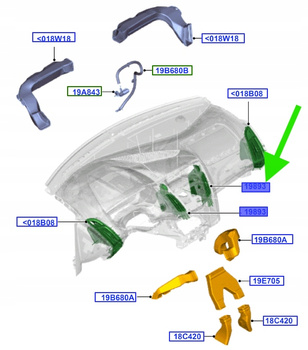 KRATKA NAWIEWU ŚRODKOWA LEWA FORD OE FCOUS 2011-2015 BM51-A014L21-AG3JA6