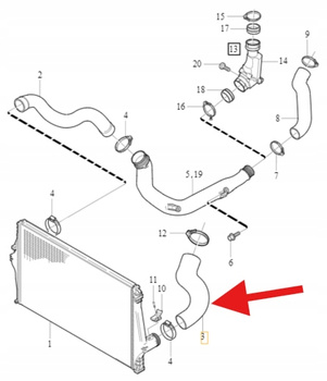 PRZEWÓD RURA INTERCOOLERA 2.4 D5 VOLVO XC90 2003- OE 31261366