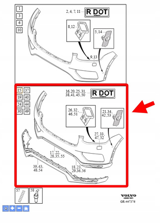 OSŁONA ZDERZAKA PRZÓD VOLVO XC90 2016-2019 OEM/OE 40000010