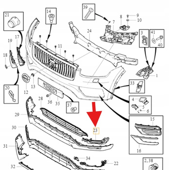 KRATKA ZAŚLEPKA ZDERZAKA LEWY PRZÓD VOLVO XC90 2020- OE 31663504