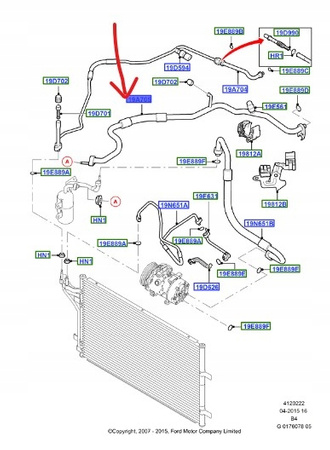 PRZEWÓD KLIMATYZACJI FORD FOCUS Mk2 C-MAX Mk1_1673986_3M5H-19A705-DH