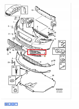 KRATKA HALOGENU LEWA VOLVO V50 2008- OE 30779100