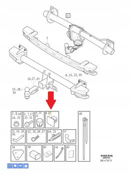 ZAŚLEPKA HAKA HOLOWNICZEGO ZDERZAKA TYŁ VOLVO XC90 XC60 EX40 OE 31439260