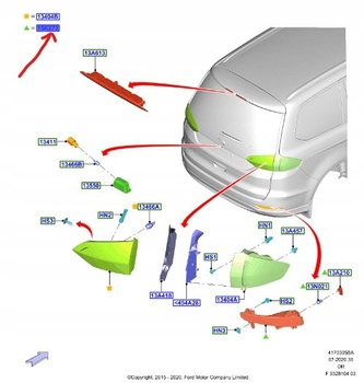 ŚWIATŁO PRZECIWMGIELNE TYLNE PRAWE S-MAX GALAXY 2272592 _ JM2B-15K272-BA