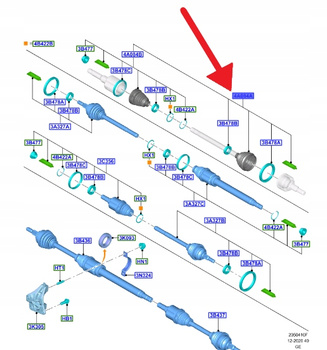 OSŁONA WAŁU NAPĘDOWEGO PRZÓD 2.0 ECOBLUE FOCUS 18- 2513156 _ JX67-4C062-JA