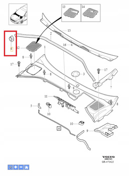 USZCZELKA PIANKA PODSZYBIA PRAWA VOLVO V60 S60 2011- CC OE 31218735