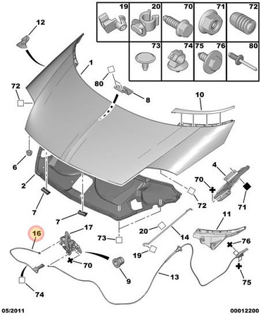 LINKA MASKI CITROEN C5 C6 C8 OE 7937J1