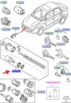 WKŁADKA ZAMKA LEWA STRONA FOCUS 1998-2005 1076719 _ XS41-A220K51-BB