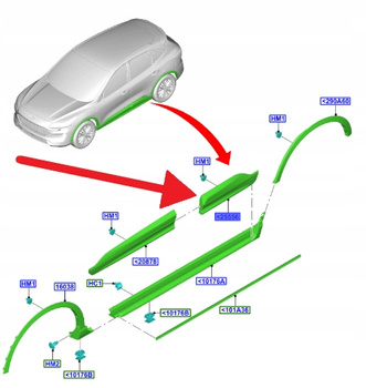NAKŁADKA DRZWI LEWY TYŁ KUGA ESCAPE 2020- 2451282 _ LV4B-S25335-AC5YZ9
