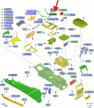 POPIELNICZKA FORD EDGE 2016- 2024 OE 2116057 _ GT4B-7804788-AB3JA6