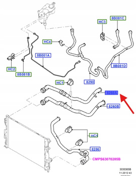 PRZEWÓD CHŁODNICA MONDEO S-MAX GALAXY 1807484 _ 9G91-8260-HC