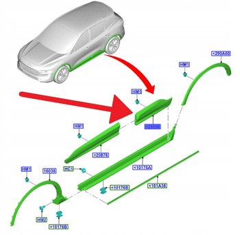 NAKŁADKA DRZWI LEWY TYŁ FORD KUGA 2020- 2474336 _ LV4B-S25335-CEPRAA